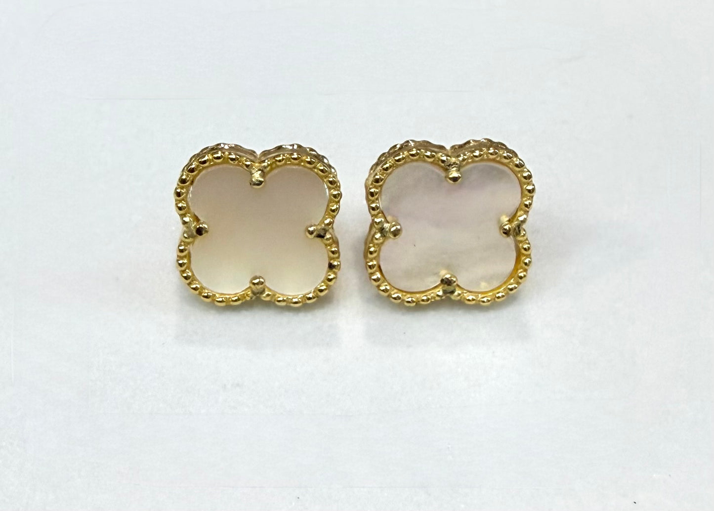 Spring pearl stud earrings