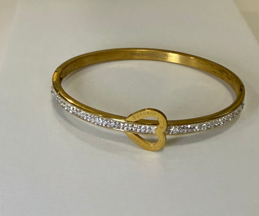 Heart baguette bangle