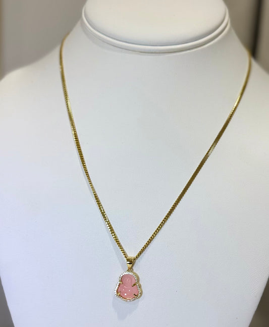 Pink Buddha necklaces