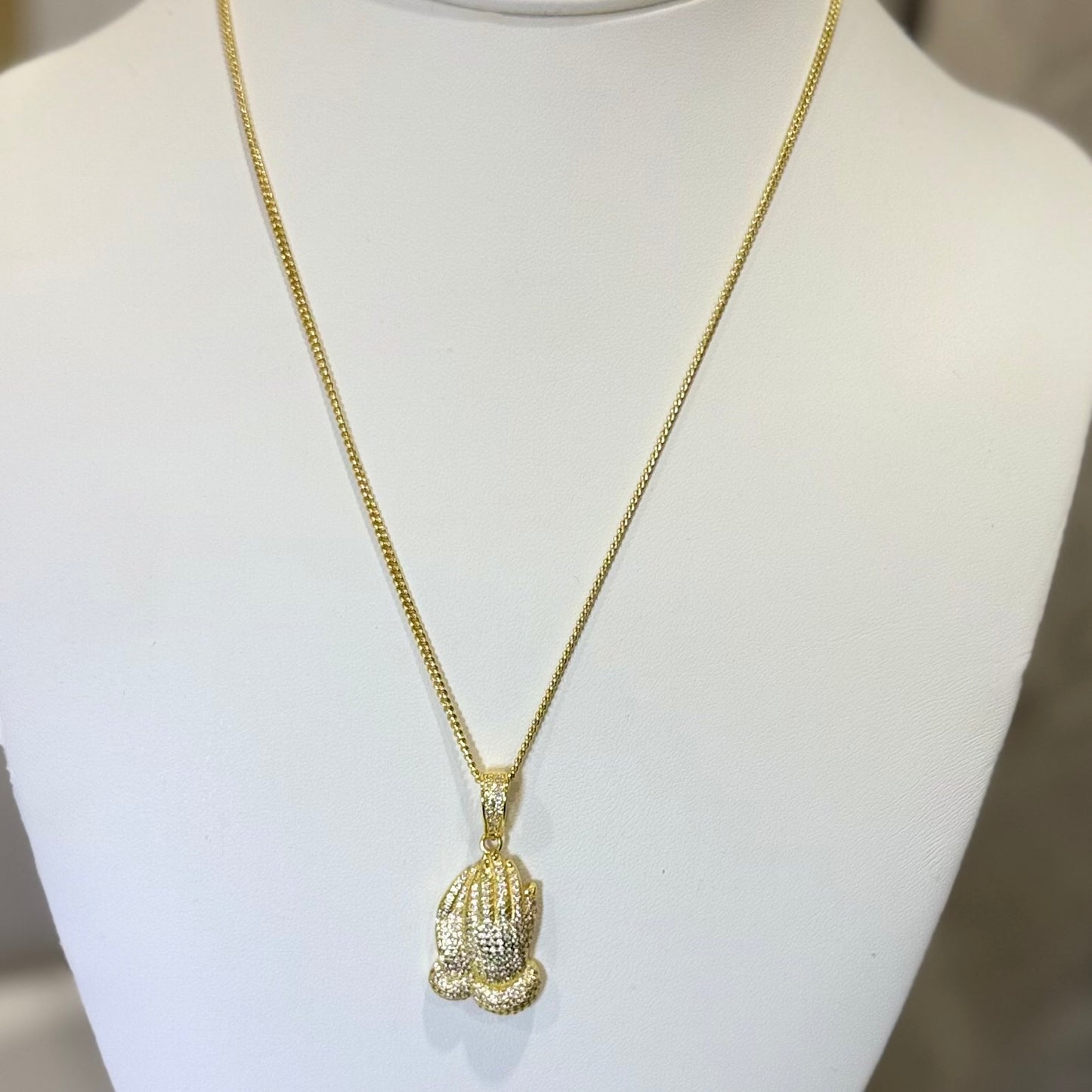 Prayer hands necklaces