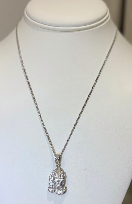Prayer hands necklaces
