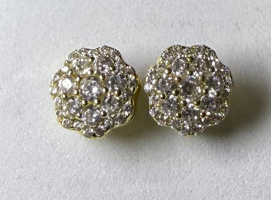 Ice flower stud earrings