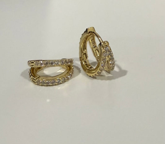 Diamond glow hoops earrings